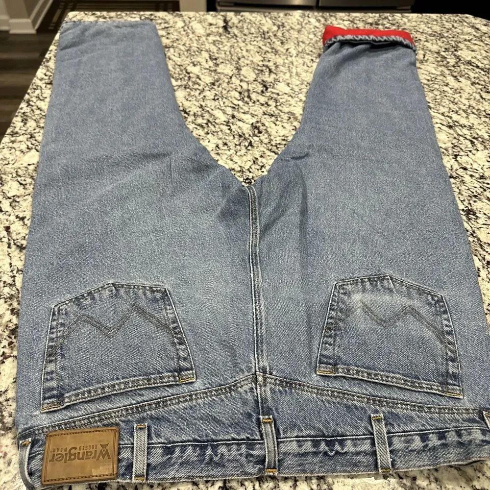 used Wrangler Rugged Wear‎ Blue Jeans Men's 40x30 Red Lined Insulated